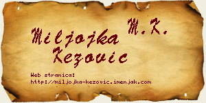 Miljojka Kezović vizit kartica